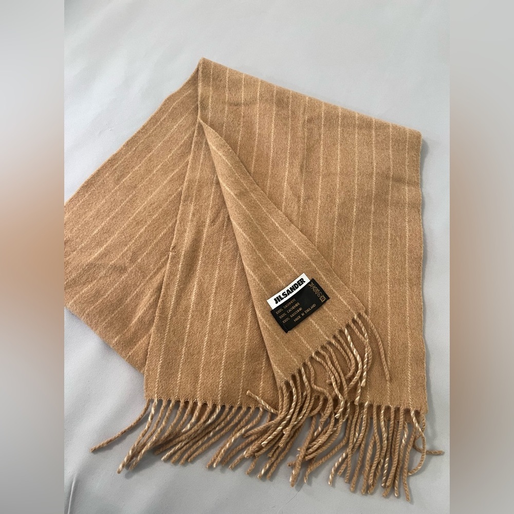 Jil ‎ Sander  Scarf 100% Cashmere Brown Men’s Made In England